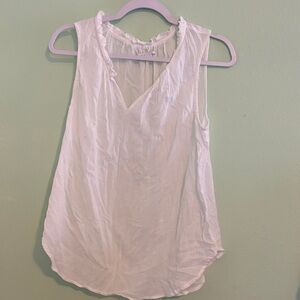 Liz Claiborne White Ruffle-Trim V-Neck Camisole